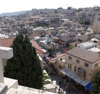 Christuskreuz ber der Altstadt von Jerusalem