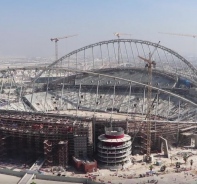 Baustelle des WM-Stadions in Katar