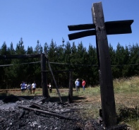 Abgebrannte Kirche in Chile