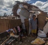 Der Taifun Ruby zerstrte in Eastern Samar (Philippinen) beinahe alles.