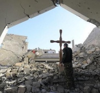 Zerstrte Kirche im Irak