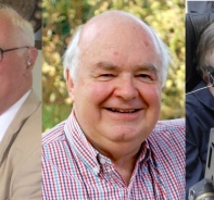 vlnr: John Polkinghorne, John Lennox und Stephen Hawking