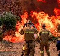 Brand auf der Peloponnes, Griechenland, im August 2021